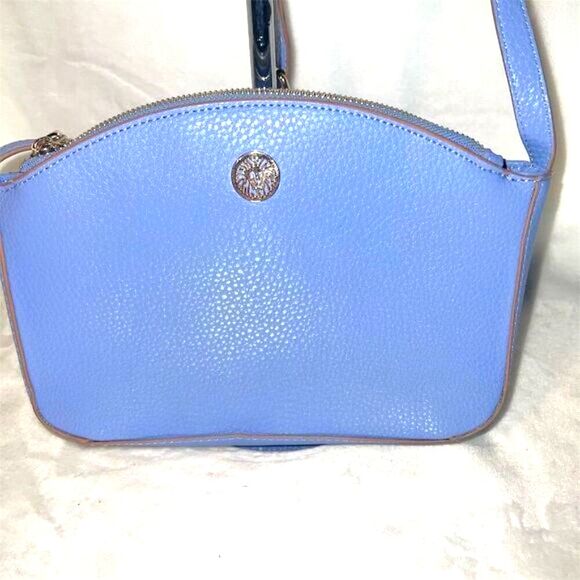 Anne Klein Women's Blue Crossbody Bag with Gold Accents - Picture 1 of 14